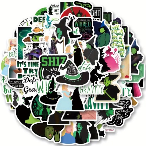NIP! 123 Pieces of Vibrant Stickers from the Movie Wicked! - Picture 1 of 14